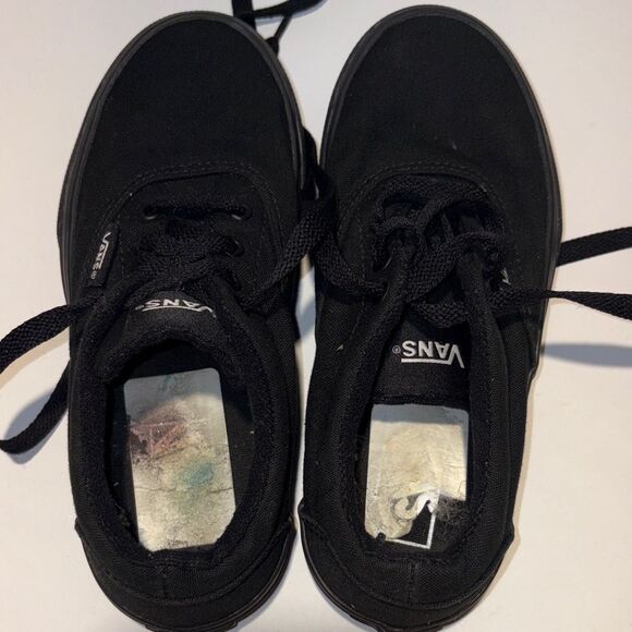 Vans All-Black Canvas Lace-Up Sneakers - Picture 6 of 9